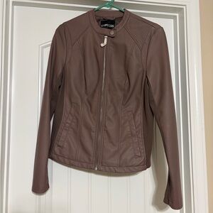 Express Women's Leather Jacket in Brown